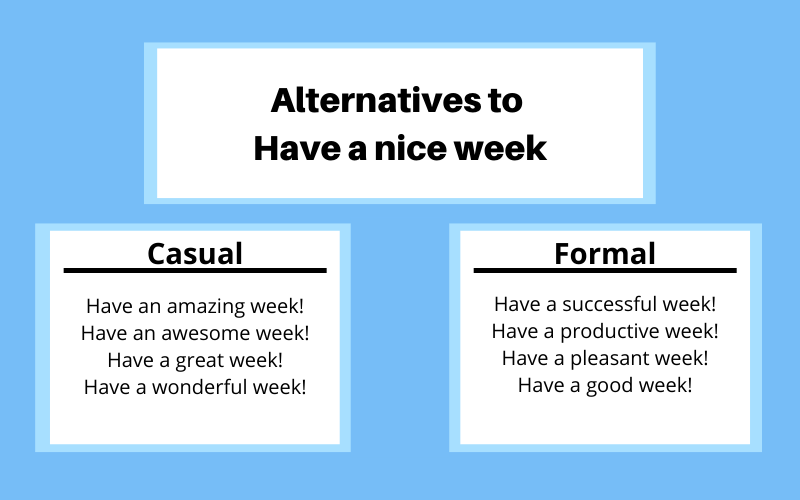 Alternatives to 
Have a nice week