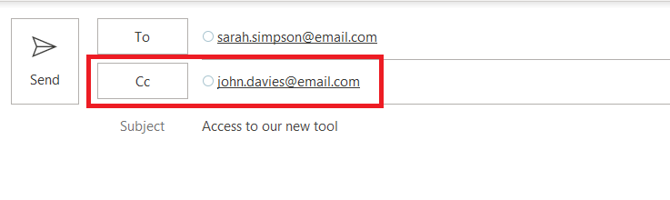 email address in Cc