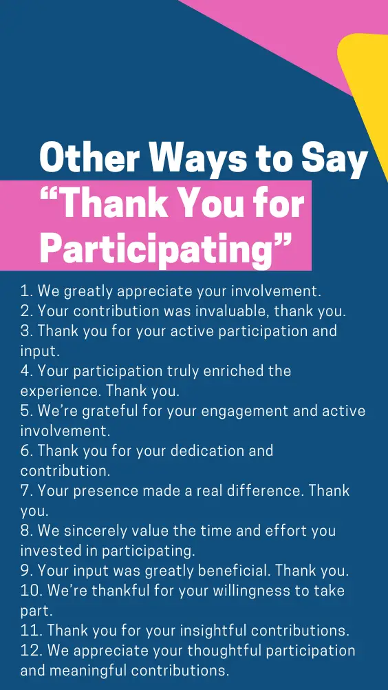 Other Ways to Say Thank You for Participating