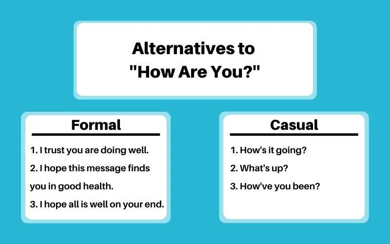 alternatives to how are you
