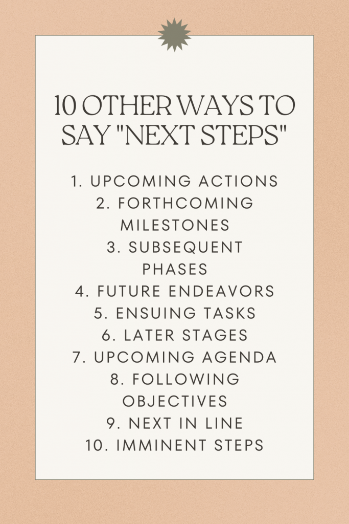 10 Other Ways to Say Next Steps Infographic