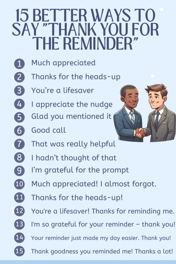 Better Ways to Say Thank You for the Reminder Infographic