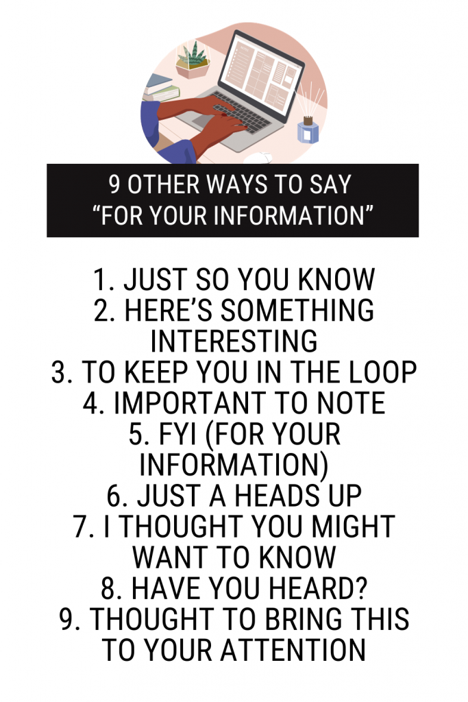 Other Ways to Say For Your Information Infographic
