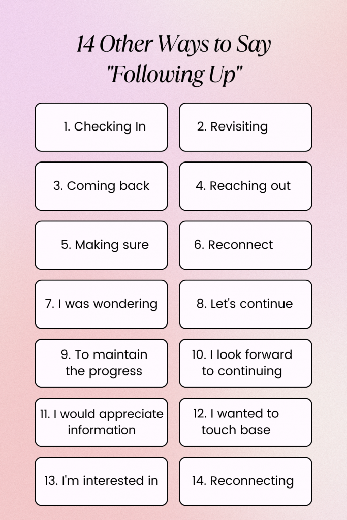 14 Other Ways to Say Following Up